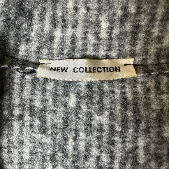 Women’s Italian Bouclé Knit Coat Gray Black Shawl Collar New Collection L 13 - Picture 2 of 8